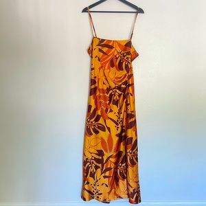 House of Harlow 1960 Orange and Brown Midi Dress